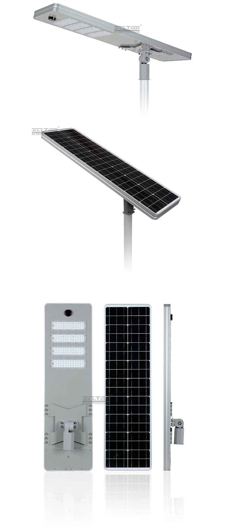 ALLTOP High quality outdoor lighting solar charging ip65 smd 50w 100w 150w 200w integrated all in one led solar street light