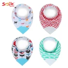 Smile Bear Baby Eating Accessory Soft Baby Stuff Infant Burp Cloths Cartoon Saliva Towel Cotton Bandana Bibs