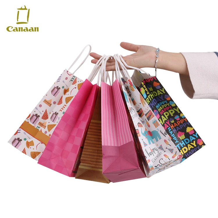 luxury gift craft shopping paper bag custom print kraft