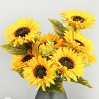 Yiwu factory wholesale artificial 52 cm 7 head sunflower hotel wedding decorated artificial faux flowers