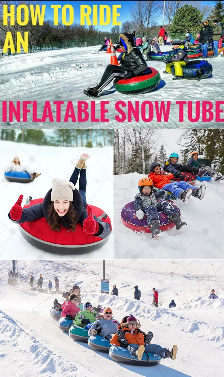 Factory price wholesale custom winter outdoor inflatable snow tube sled for kids
