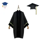 Wholesale Black Matte Graduation gown and cap stole