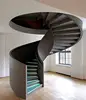 Curved Staircase Glass and Wood Indoor Helix Stairs
