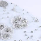 2020 New Styled Cheap Breathable White Sequin Mesh Polyester Fabric for Shirts