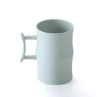 Green bamboo fiber large capacity mark cup creative bamboo simple water cup pure color fashion wash cup