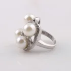 Steel Wedding Ring Ringssteel High Quality Stainless Steel Jewelry Forever Collection White Color Cultured Pearl Wedding Engagement Ring