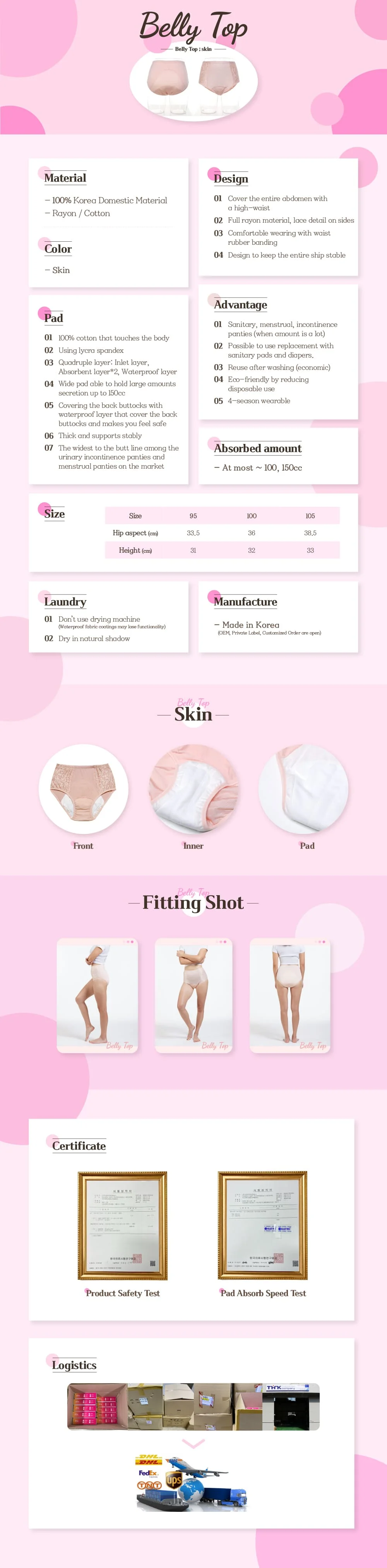 [bellytop] ce certified comfortable breathing urinary