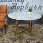 Living Room Furniture Luxury Designer Side Table Modern Stainless Steel Gold Leg Marble Top Coffee Table