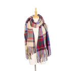 2019 Fashion Plaid Pattern Yarn Dye 100%Acrylic Beautiful Women Winter Scarf for Christmas Gift