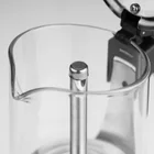 OEM/ODM Pyrex Food Grade Whosale Silver High Borosilicate Glass BPA Free Moka Coffee Pot stainless steel Makers