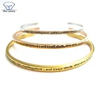 Women Men Custom Stackable Engraved Bracelet Inspirational Metal Engrave sexy Bangle Stainless Steel Engravable Message Cuff
