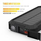 Solar Charger Solar Powerbank Solar Portable Powerbank Camping Flashlight PD Charger Solar Powerbank