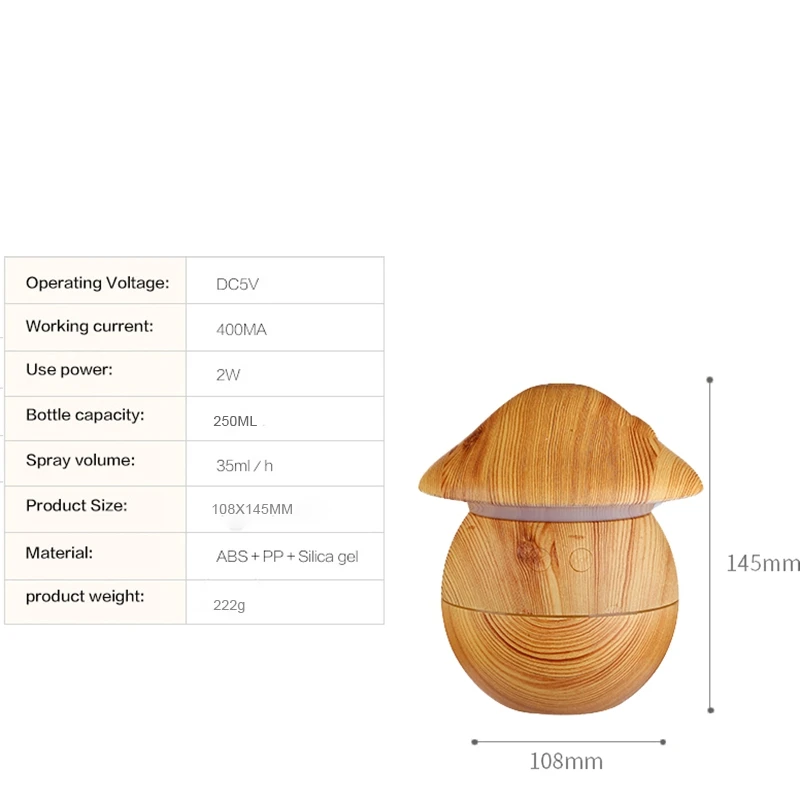 3 In 1 Air Humidifier Oils Usb Aroma Diffuser Mist Maker Mini Wood Grain Ultrasonic Air Humidifier Humificador For Home Office 7 - ANKUX.COM