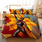 Captain Marvel fitted designer bedding sheet set, bed sheet with pillow case, Bettdecke