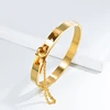 BAOYAN Unique Belt Chain Bangle Bracelet Gold Plated Stainless Steel Bangles