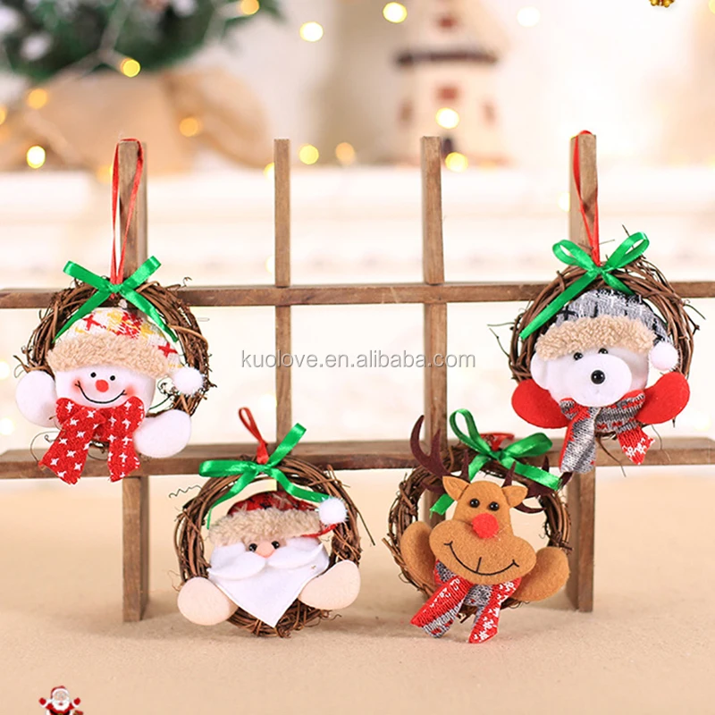 toys small wreath ornament christmas snowman santa claus and