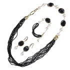 freshwater pearl natural stone Necklace Bracelet bridal jewelry set