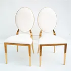 Modern stackacble event party stainless steel gold wedding chair for rental
