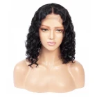 Deep Wave Peruvian Human Hair Bob Wigs 13x4 150% Natural Hairline Glueless Short Lace Front Bob Wigs