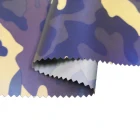 Shiny 50D*50D Coated Camo Printed 100% Woven Polyester Reflective Fabric Outdoor Clothes