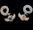 Wings XuQian Angel Wings Zircon DIY Creative Hip Hop Jewelry Necklace Pendant
