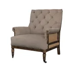 Living Room Sofa Luxury Design Living Room Single Sofa High Back Wooden Accent Chair