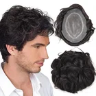 Wholesale price brazilian cuticle aligned hair replacement men toupee