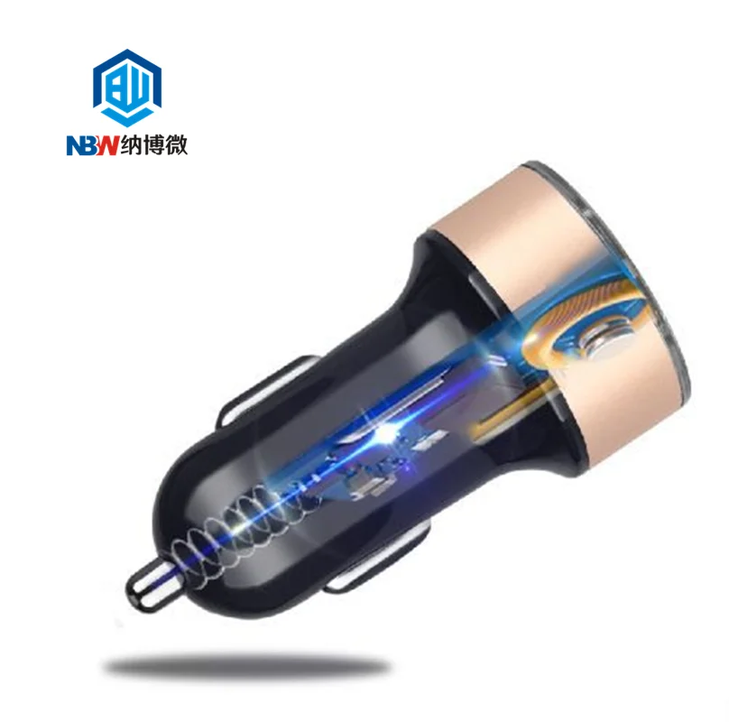 Mini USB Phone charger QC 3.0 USB Charger Fast Charge Dual Car Charger For Samsung S8 S9 S10