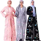 7001 abaya design 2019 3D flower embroidery designs for coat style abaya designs en chine robe musulmane abaya