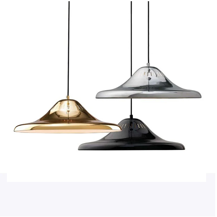 High quality indoor pendant black iron led lamp modern E27 metal iron pendant light lamp for house and restaurant