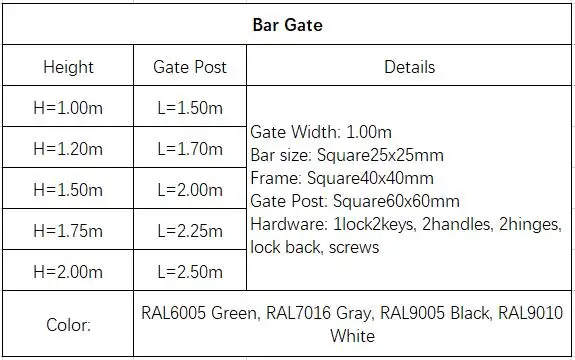 Garden Bar Gate for garden protecting for Europe market