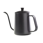 BH600G Amazon Hot Sale Black 600ml Stainless Steel Gooseneck Manual Arabic Pour Over Coffee Kettle Pot For Drip Coffee