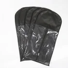 2019 Factory Custom Printed Logo Packaging Extra Large Silk Hair Black Non Woven Pvc Wig Hanger Bags