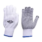 black pvc dotted cotton working gloves for heavy duty protection