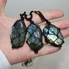 Labradorite Natural Healing Labradorite Stone Woven Pendants Are Used For Decoration Or Feng Shui