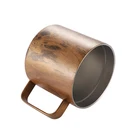 Metal Insulated Coffee Cups Handle Reusable 14Oz Water Tumbler Stainless Steel Cup