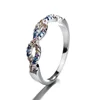 Hot Sale Jewelry 925 Sterling Silver Zircon Stone Twist Braided Wedding Rings