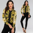 Womens V Neck Leopard Casual Print Tunic Long Sleeve Button Down Shirt Tops
