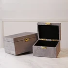 Metal Lock Decorative Trinket Chest Jewelry Storage Organizer Wooden Box For Home decor