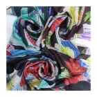 Custom high quality embossed stripe polyester italian chiffon textile material fabric with OEKO-TEX certificate