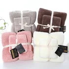 Towel Set Coral Velvet Waffle Towel Set Absorbent Thick Bathroom Towel High Quality Gift Towel