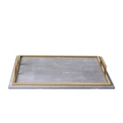 light luxury&modern leather decorative square serving tray