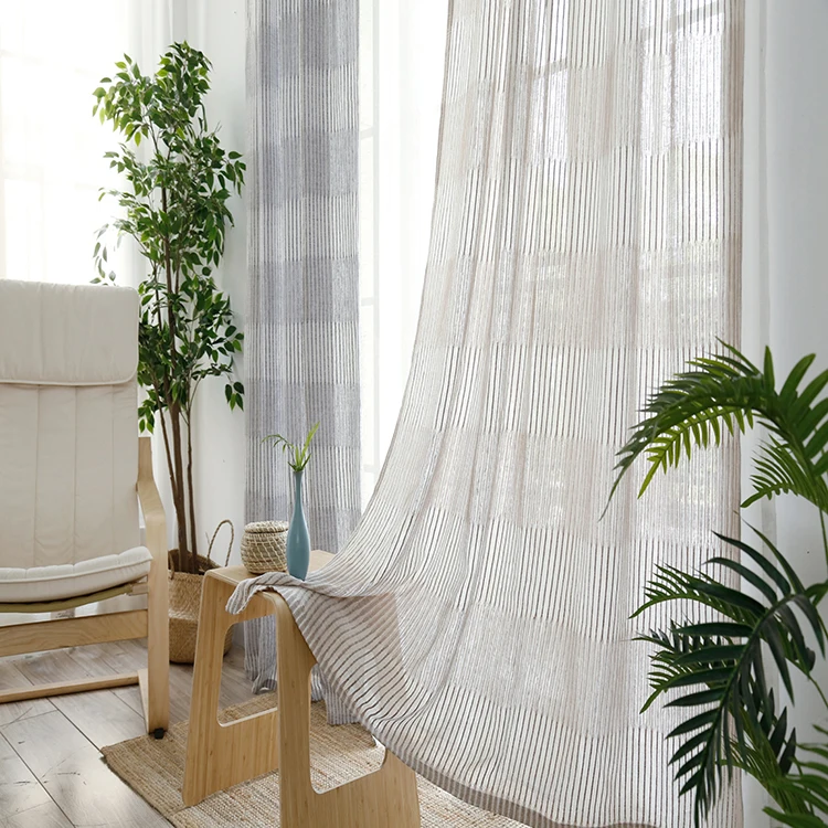 Decoration Ready Made Drapes And Window Sheer Fabrics Curtain