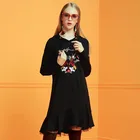 OEM Women Clothing Wholesale Price Hooded Long Sleeve Embroidery Loose Casual Women Dresses