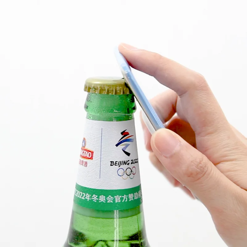 Wholesale High Quality DIY Bottle Opener Button with Magnet Magnetic Button Opener Oval 45x65mm