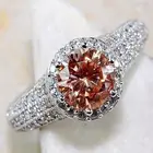 2020 factory Wholesale High Quality Jewelry women Yellow CZ stone rings for women