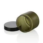 50g 100g skin care packaging green thin wall plastic cream jar with lid and gasket