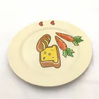 OEM housewares natural green printed melamine plate eco bamboo fiber dishes bamboo for restaurant home picnic tableware