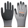 grey knitted gardening grey gripped factory made gristle guante de latex palma recubierta light work gloves