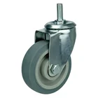 Double ball bearing durable castor fixed rigid tpr silent caster wheel for trolley